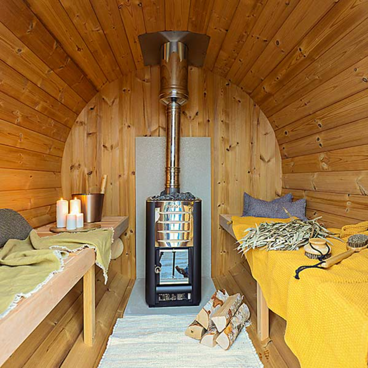 2-2.3m for 4 persons Outdoor Sauna