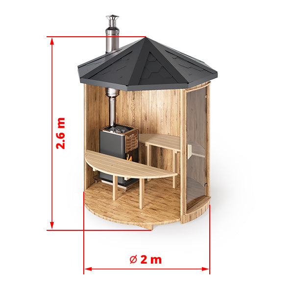 Vertical Outdoor Sauna for 2 persons