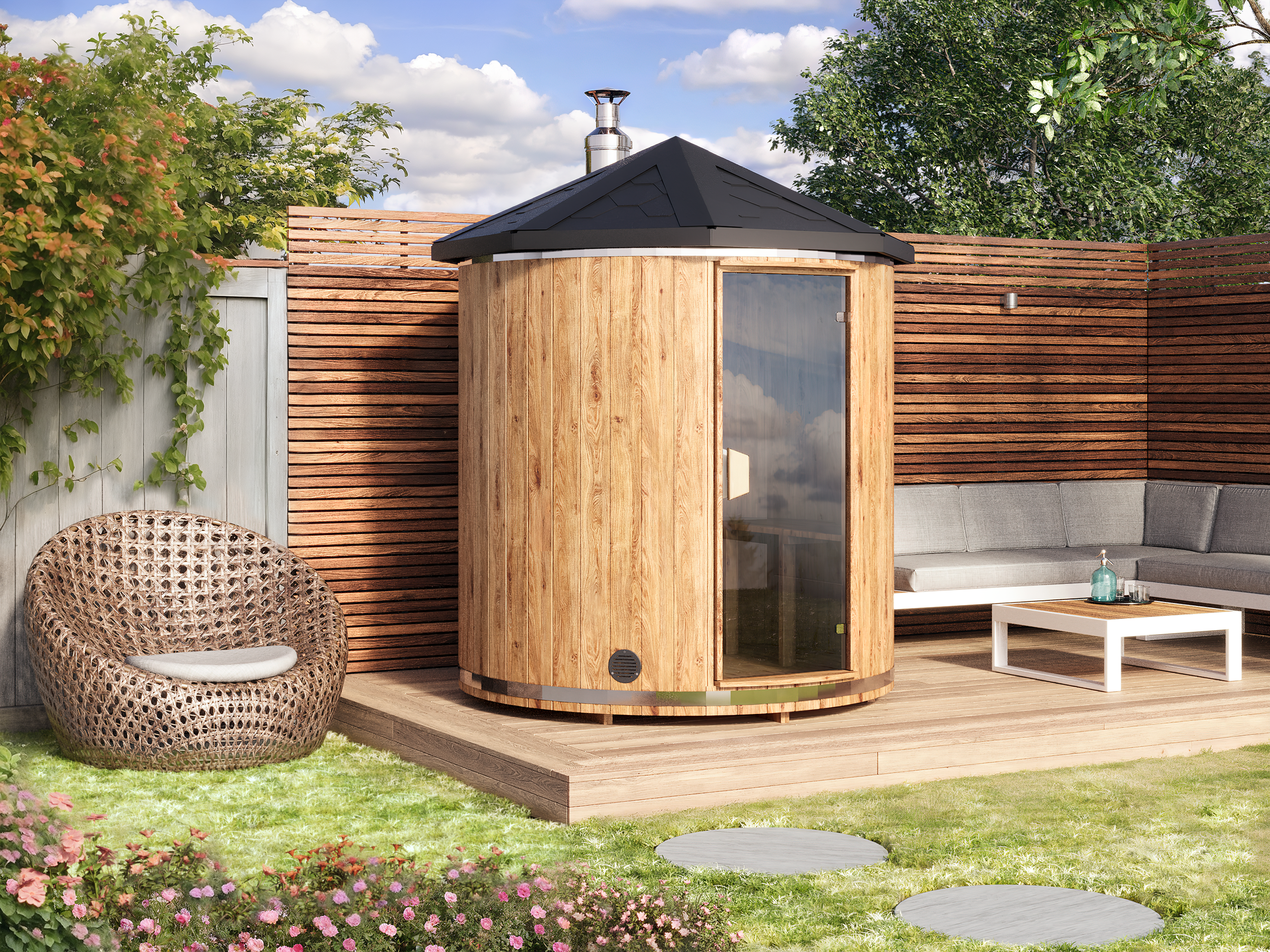 Vertical Outdoor Sauna for 2 persons