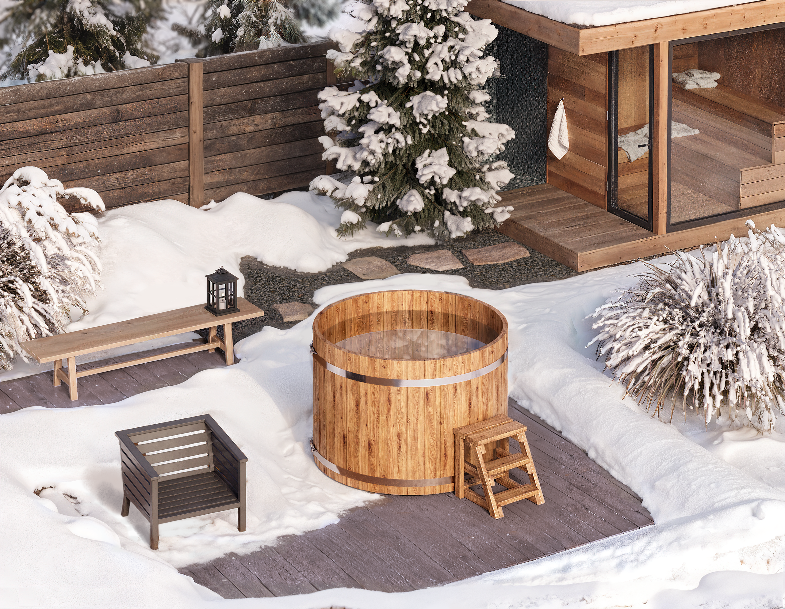 Wooden Hot Tub without Heater